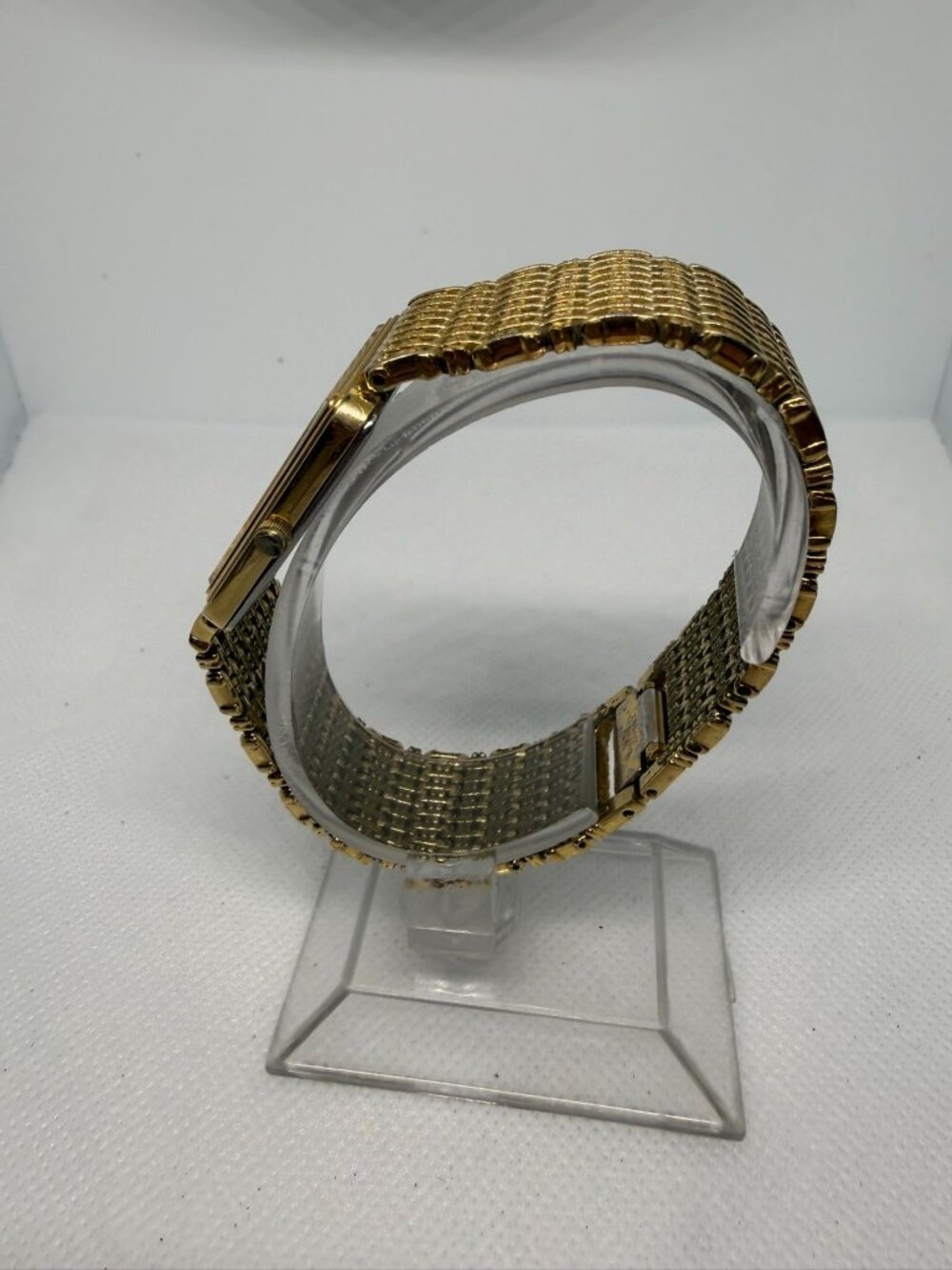 Vintage 1980s Seiko 9020-5119 Gold-Tone Tank Rectangle Ultra-Thin Quartz Watch - Picture 4 of 11